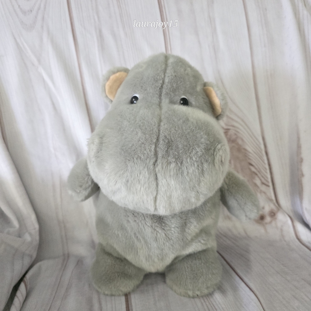 Vintage Bush Gardens Pot Bellied Hippo Hippopotamus Plush Toy Chubby A&A 13 Inch